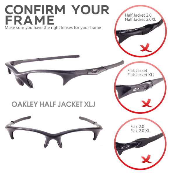 Walleva Polarized Lenses And Rubber Kit(Earsocks+Nosepads) For Oakley Half  Jacket XLJ (Purple Coated Polarized Lenses + Purple Rubber)