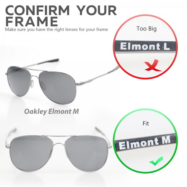 Walleva Black Polarized Replacement Lenses for Oakley Elmont M OO4119 Series Lens Width 58mm Sunglasses