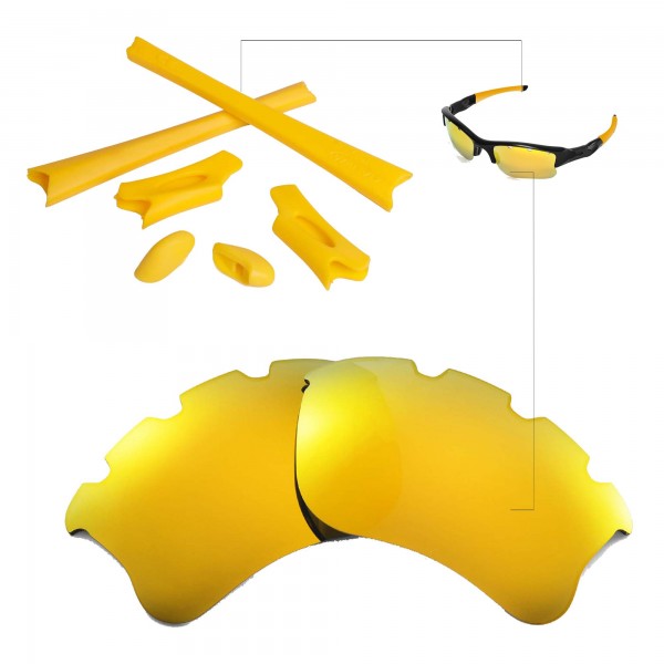 Walleva 24K Gold Polarized Vented Replacement Lenses for Oakley