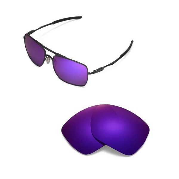 Walleva Purple Polarized Lenses And Green Rubber Kit For Oakley