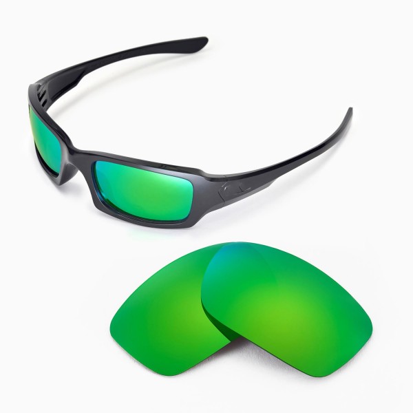 Walleva Replacement Lenses for Oakley Fives Squared Sunglasses - Multiple  Options Available (Emerald Mirror Coated - Polarized)