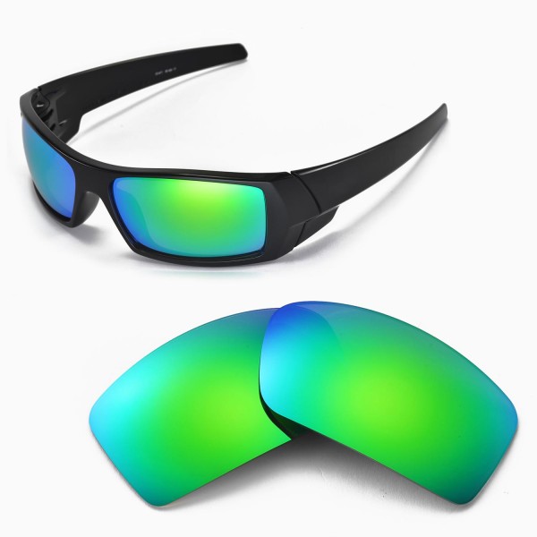 Walleva Replacement Lenses for Oakley Gascan Sunglasses - Multiple Options  Available (Emerald Mirror Coated - Polarized)