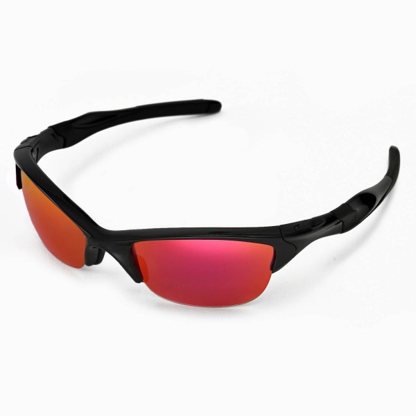 Walleva Fire Red Replacement Lenses for Oakley Half Jacket  Sunglasses