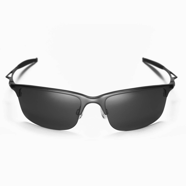 Walleva Replacement Lenses for Oakley Half Wire  Sunglasses - Multiple  Options Available (Black - Polarized)