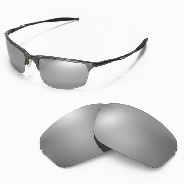 Walleva Replacement Lenses for Oakley Half Wire  Sunglasses - Multiple  Options Available (Titanium Mirror Coated - Polarized)