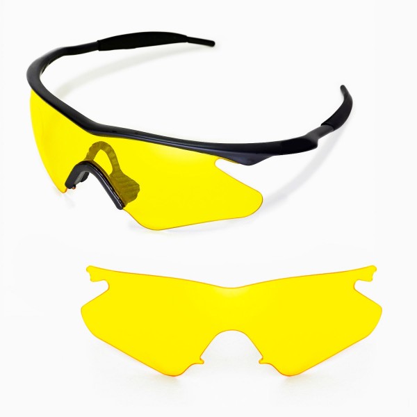 Walleva Yellow Replacement Lenses With Black Nosepad for Oakley M Frame  Heater Sunglasses