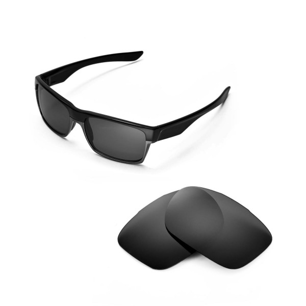 New Walleva Black Polarized Replacement Lenses For Oakley Twoface Sunglasses