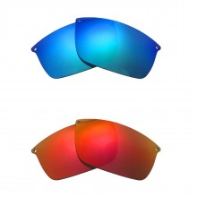 Walleva Fire Red + Ice Blue Polarized Replacement Lenses For Oakley Carbon Blade (OO9174 Series) Sunglasses