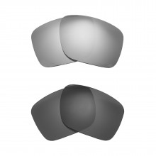 Walleva Titanium + Black Polarized Replacement Lenses For Oakley Holbrook XL (OO9417 Series) Sunglassess