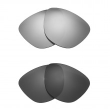 Walleva Titanium + Black Polarized Replacement Lenses For Oakley Moonlighter (OO9320 Series) Sunglassess