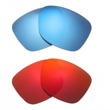 Walleva Fire Red + Ice Blue Polarized Replacement Lenses For Oakley Catalyst (OO9272 Series) Sunglasses