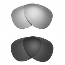 Walleva Titanium + Black Polarized Replacement Lenses For Oakley Kickback (OO4102 Series) Sunglassess