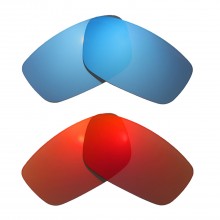 Walleva Fire Red + Ice Blue Polarized Replacement Lenses For Oakley Crosslink 53 (OX8027 Series) Sunglasses