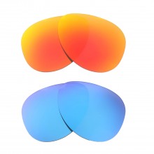 Walleva Fire Red + Ice Blue Polarized Replacement Lenses For Oakley Elmont L (OO4119 Series, Lens width: 60mm) Sunglasses