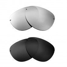 Walleva Titanium + Black Polarized Replacement Lenses For Oakley Tailpin (OO4086 Series) Sunglassess