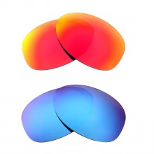 Walleva Fire Red + Ice Blue Polarized Replacement Lenses For Oakley Given (OO4068 Series) Sunglasses