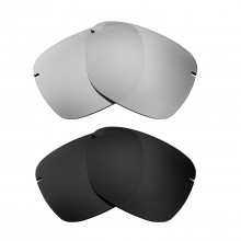 Walleva Titanium + Black Polarized Replacement Lenses For Oakley Tailhook (OO4087 Series) Sunglassess