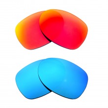 Walleva Fire Red + Ice Blue Polarized Replacement Lenses For Maui Jim Cloud Break MJ700 Sunglasses