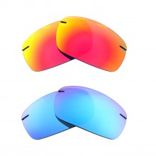 Walleva Fire Red + Ice Blue Polarized Replacement Lenses For Maui Jim Breakwall MJ422 Sunglasses