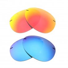 Walleva Fire Red + Ice Blue Polarized Replacement Lenses For Maui Jim Sugar Beach MJ421 Sunglasses