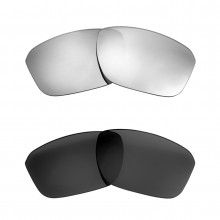 Walleva Titanium + Black Polarized Replacement Lenses For Oakley Split Shot (OO9416 Series) Sunglassess