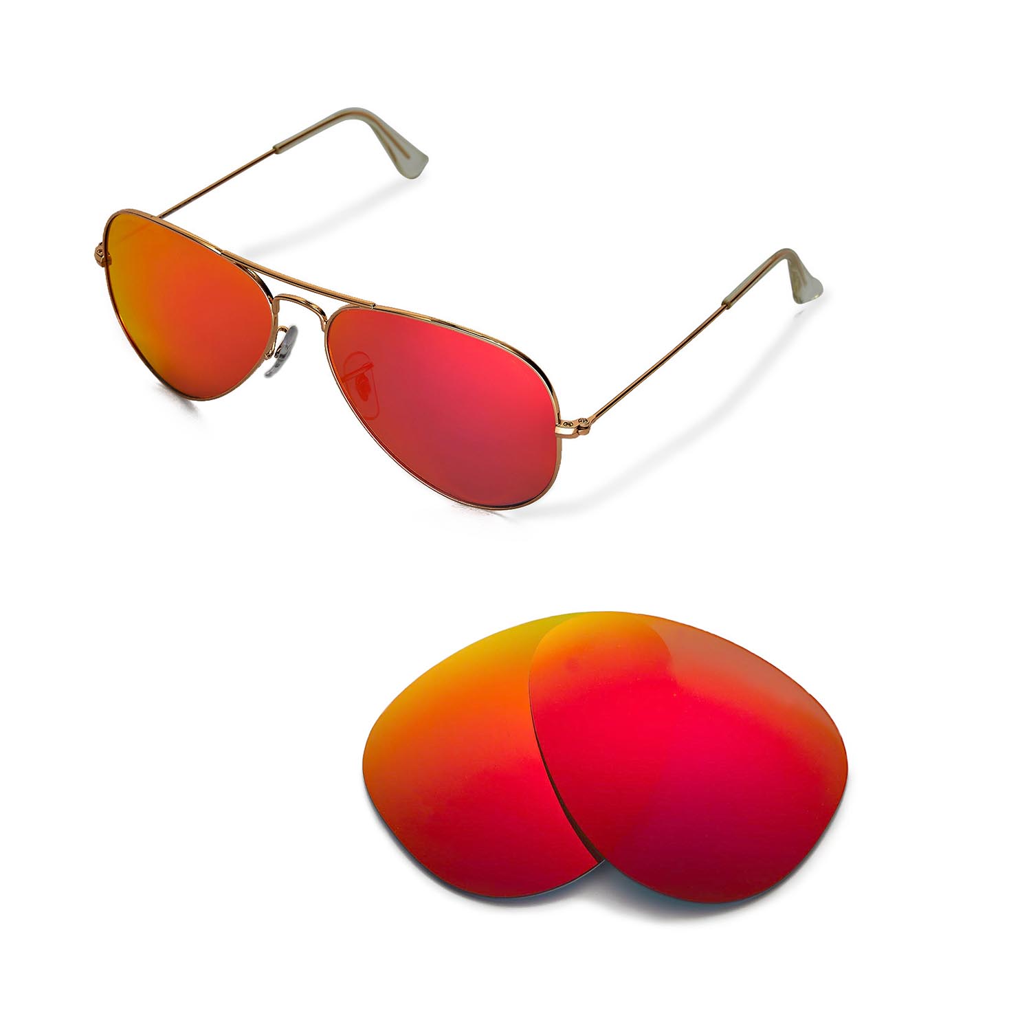 red aviator sunglasses ray ban