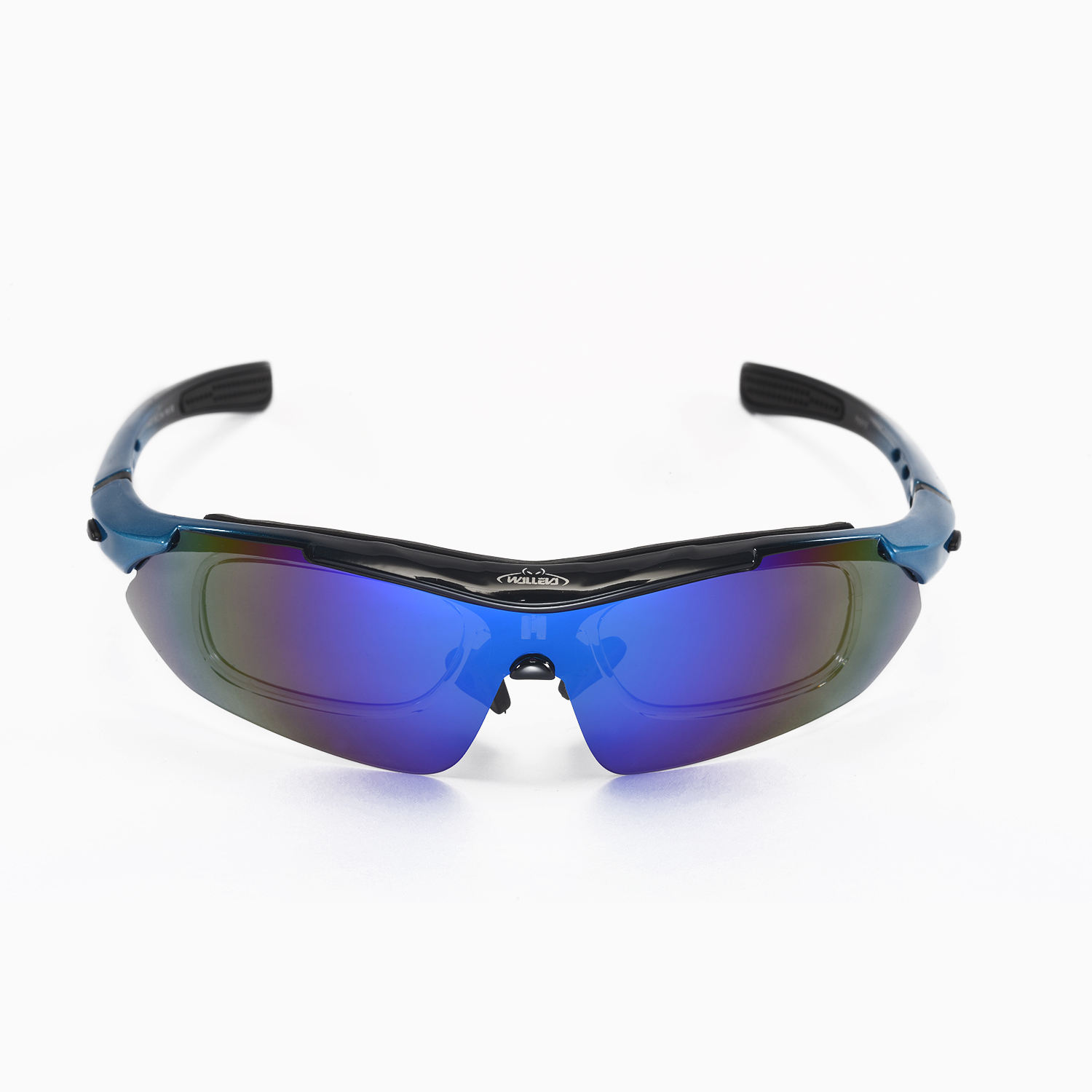 Walleva Blue Polarized Tr90 Sunglasses With Hat Clipprescription 